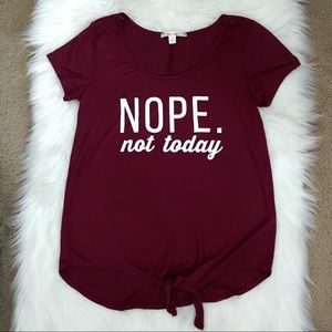 Francesca’s Burgundy Top Size Small - Nope Not Today